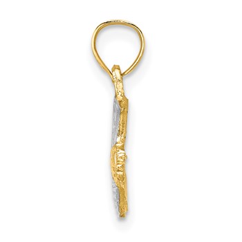 14k and White Rhodium Cowboy Boot with Spur Charm — alternate view