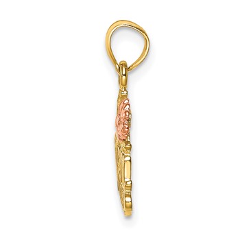 14k Two-Tone #1 MOM with Flower Charm — alternate view