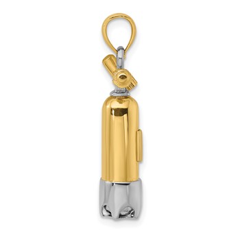 14k Two-tone 3-D Single Scuba Tank Charm — alternate view