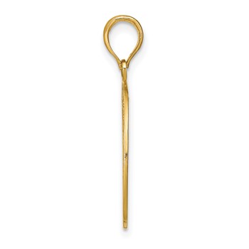 14K and White Rhodium Diamond-cut Filigree Round Charm — alternate view