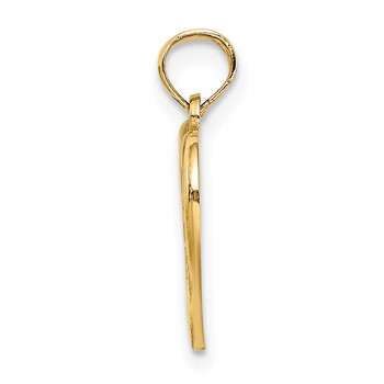 14k and White Rhodium RN Inside Double Hearts Charm — alternate view