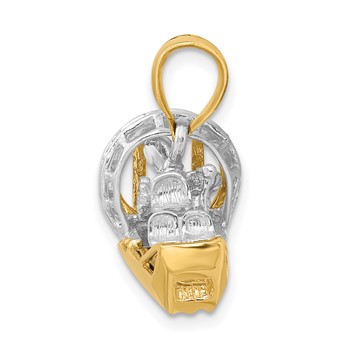 14k Two-Tone 3-D Airboat Charm — alternate view