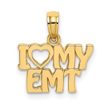 14k I HEART MY EMT Charm