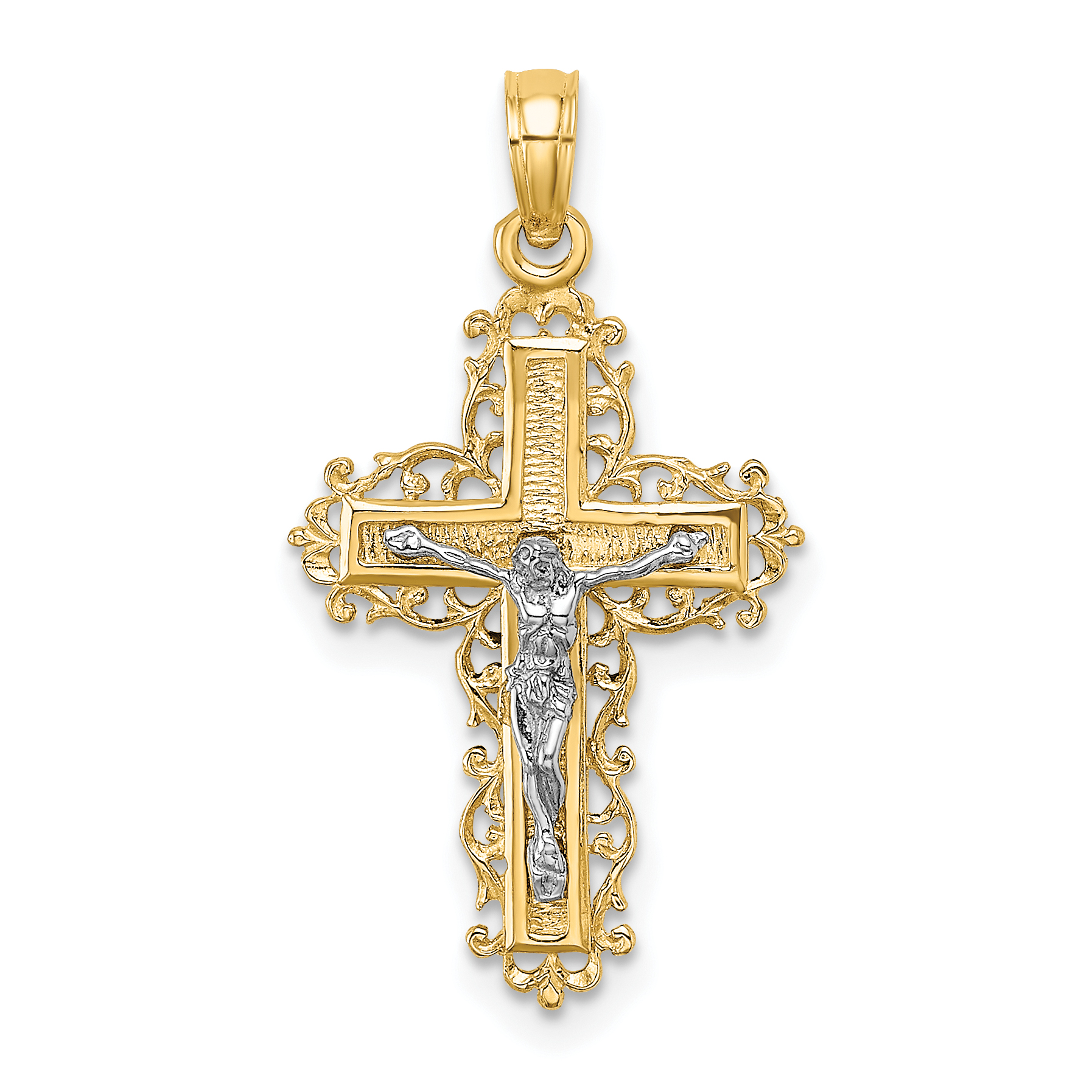 Sterling Silver INRI Crucifix Pendant - Quality Gold