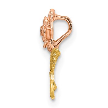 14k Two-tone Textured Rose Chain Slide Pendant — alternate view