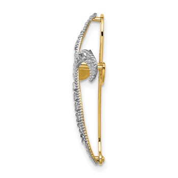 14K and White Rhodium Diamond-Cut Ribbon Cross Charm — alternate view