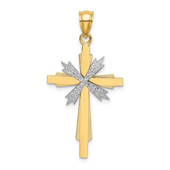 14K Two-Tone Fashion Cross Charm