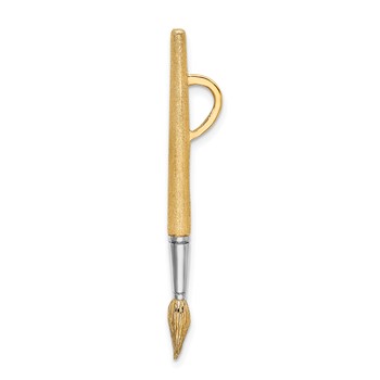 14K and White Rhodium  3-D Water Paint Brush Charm — alternate view