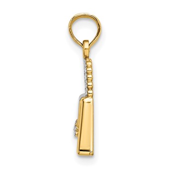14K and White Rhodium Purse Charm — alternate view