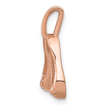 14K Rose Gold Solid Polished 3-D Ballet Slippers Charm — alternate view