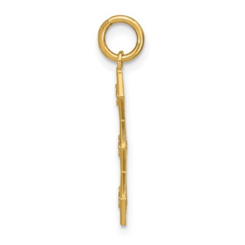 14k and White Rhodium Diamond-cut 3 Diamond-Shapes Charm — alternate view