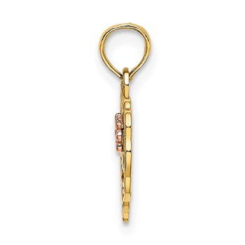 14k Two-Tone SWEET 16 Heart with Flower Charm — alternate view