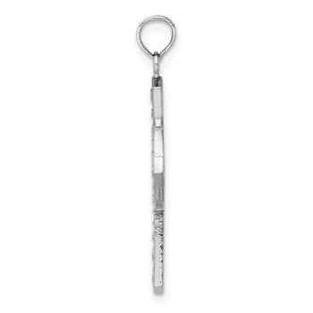 14K White Gold Beaded Celtic Iona Cross Charm — alternate view