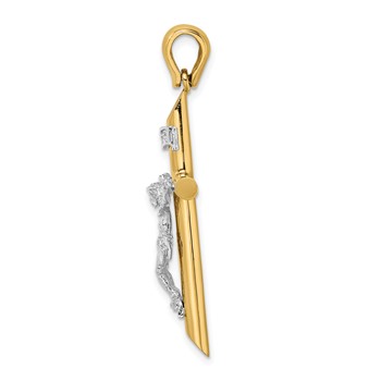 14K Two-tone Polished Crucifix Charm — alternate view