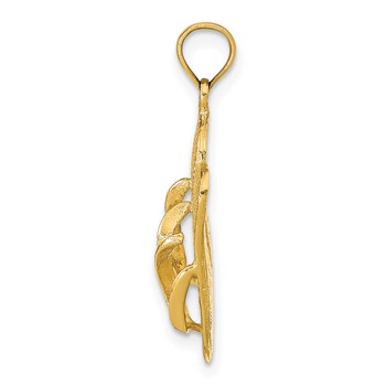 14K 3-D KEY WEST Reversible Flip Flops Pendant — alternate view