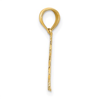 14K #1 GAMBLER with Cards Pendant — alternate view