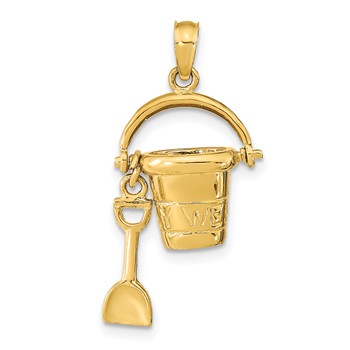 14K 3-D KEY WEST Pail and Shovel Pendant