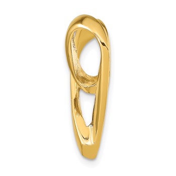 14K Polished Spiral Heart Slide Fits up to 3mm Regular/5mm Fancy or Reversible Omega — alternate view