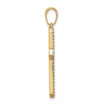 14K w/Rhodium D/C Cross Pendant — alternate view