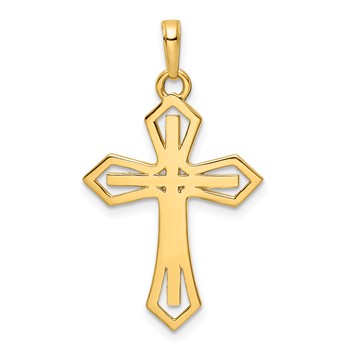 14K w/Rhodium D/C Cross Pendant — alternate view