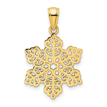 14K Polished Snowflake Pendant