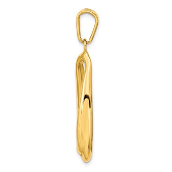 14k Polished Hollow Oval Hoop Pendant — alternate view