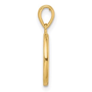 14k Polished Tree of Life Circle Pendant — alternate view