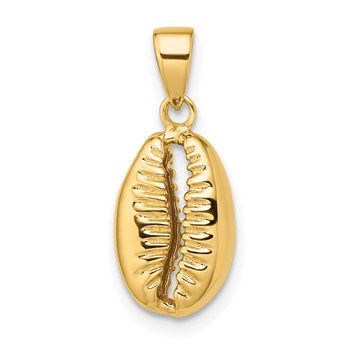 14k Polished 3-D Cowrie Shell Pendant