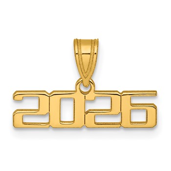 14K Polished Horizontal 2026 Charm
