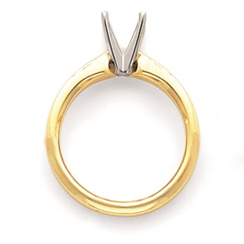 14k Two-Tone 1/2ct. Heavy-Weight 4-Prong Solitaire Mounting — alternate view