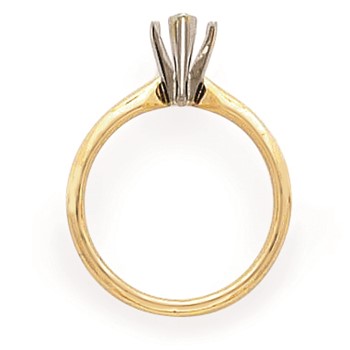 14k Two-Tone 2ct. V-End Comfort-Fit Marquise Solitaire Mounting — alternate view