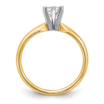 14k Two-Tone 3/4ct. Tulip Head Comfort-Fit Pear Solitaire Mounting — alternate view