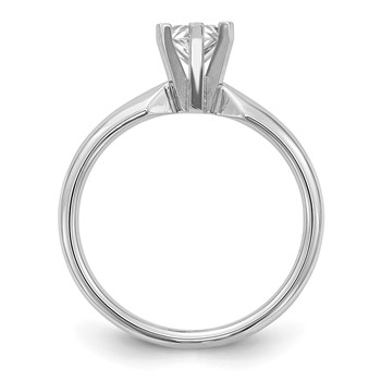 14k White Gold 3/4 carat Medium-Weight Comfort-Fit 6-Prong Tulip-Head Pear Solitaire Ring Mounting — alternate view