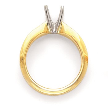 14k Two-Tone 1ct. Extra Heavy-Weight 4-Prong Solitaire Mounting — alternate view