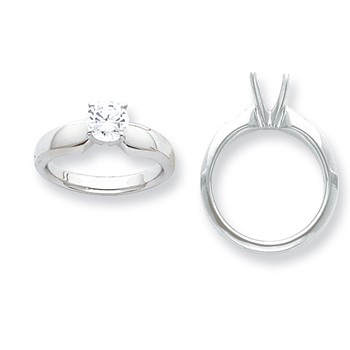 14k White Gold 1/4ct. Extra Heavy-Weight 4-Prong Solitaire Mounting