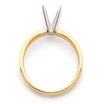 14k Two-Tone 5/8ct. Lightweight Low-Shoulder 4-Prong Mounting — alternate view