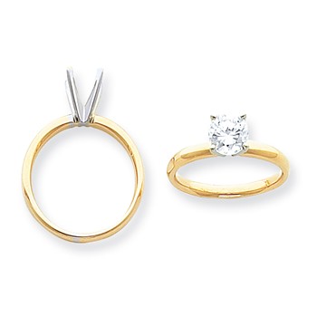 14k Two-Tone 5/8ct. Lightweight Low-Shoulder 4-Prong Mounting