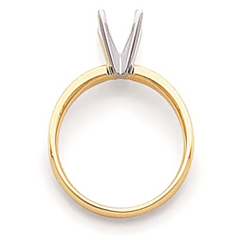 14k Two-Tone 2ct. Medium-Weight Low-Shoulder 4-Prong Mounting — alternate view