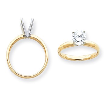 14k Two-Tone 2ct. Medium-Weight Low-Shoulder 4-Prong Mounting