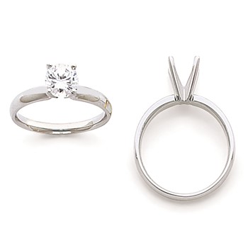 Platinum 1/2ct. Medium-Weight Comfort-Fit 4-Prong Mounting