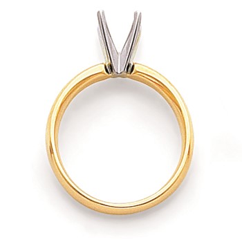 14k Two-Tone 3/16ct. Heavy-Weight Low-Shoulder 4-Prong Mounting — alternate view