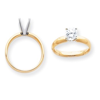 14k Two-Tone 3/16ct. Heavy-Weight Low-Shoulder 4-Prong Mounting