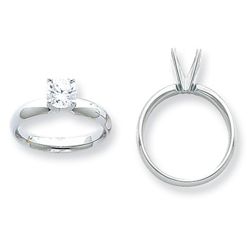 14k White Gold 5/8ct. Heavy-Weight Comfort-Fit 4-Prong Mounting