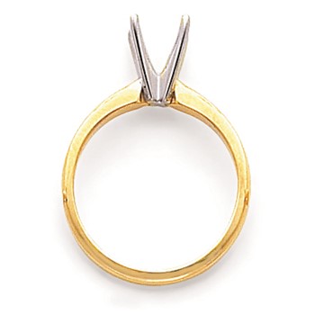 14kTwo-Tone 1/4ct. Lightweight Pointed-Shoulder 4-Prong Mounting — alternate view