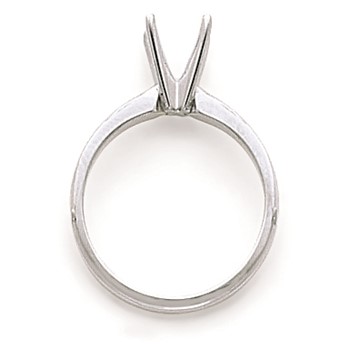 14k White Gold 5/8ct. Lightweight Half-Round 4-Prong Mounting — alternate view