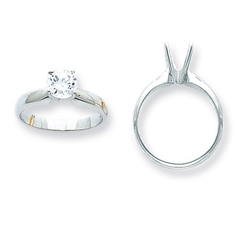 14k White Gold 1/4ct. Heavy-Weight Half-Round 4-Prong Mounting