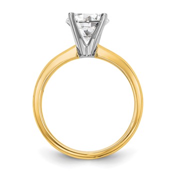 14k Two-Tone 1.5 carat Lightweight Knife Edge/Half-Round 4-Prong Round Solitaire Ring Mounting — alternate view