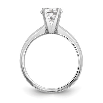 14k White Gold 1 carat Medium-Weight Knife Edge/Half-Round 4-Prong Round Solitaire Ring Mounting — alternate view