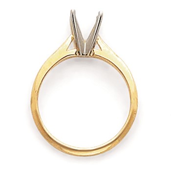 14k Two-Tone 1.25ct. Lightweight Airline Half-Round Ring Mounting — alternate view