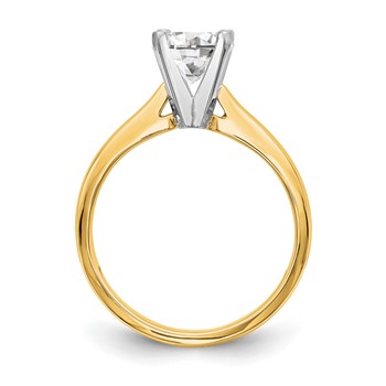 14k Two-Tone 1/8ct. Medium-Weight Airline Solitaire Mounting — alternate view